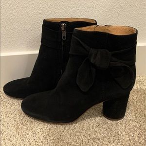 Madewell black suede ankle booties